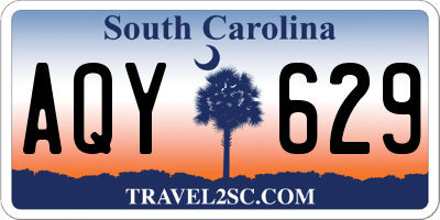 SC license plate AQY629