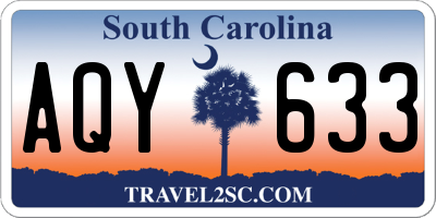 SC license plate AQY633