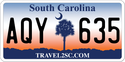 SC license plate AQY635