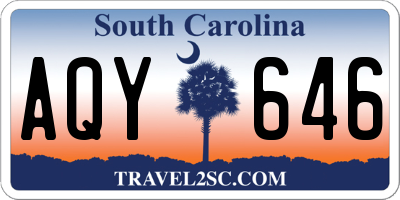 SC license plate AQY646