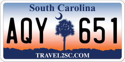 SC license plate AQY651