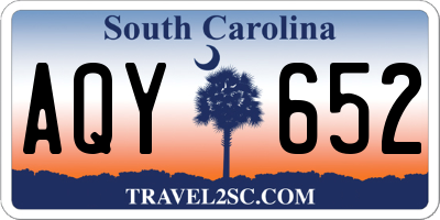 SC license plate AQY652
