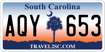 SC license plate AQY653