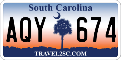 SC license plate AQY674