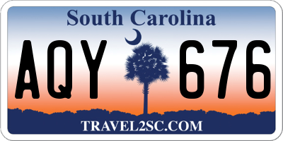 SC license plate AQY676