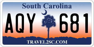 SC license plate AQY681