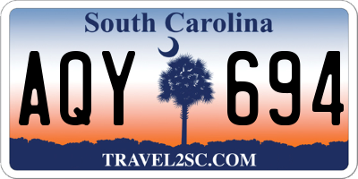 SC license plate AQY694