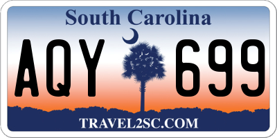 SC license plate AQY699