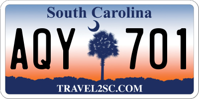 SC license plate AQY701
