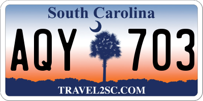 SC license plate AQY703