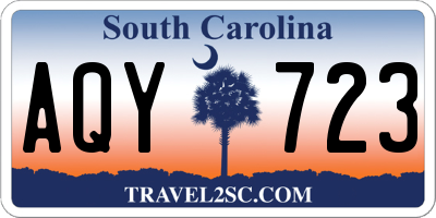 SC license plate AQY723