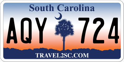SC license plate AQY724