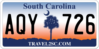 SC license plate AQY726