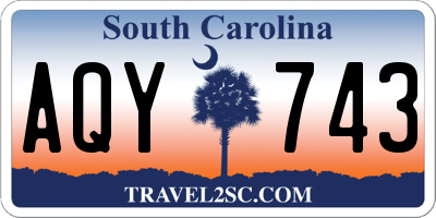 SC license plate AQY743