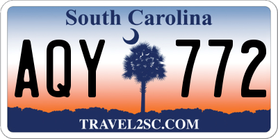 SC license plate AQY772