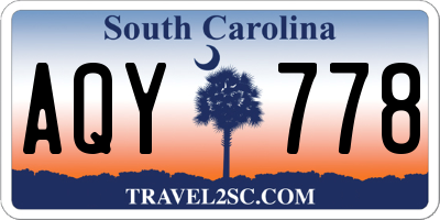 SC license plate AQY778