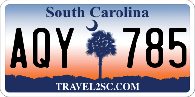 SC license plate AQY785