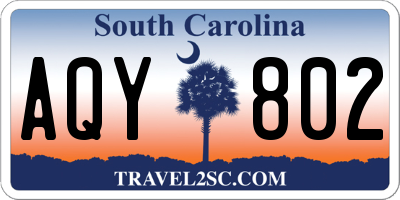 SC license plate AQY802