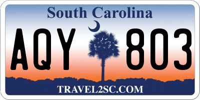 SC license plate AQY803