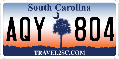 SC license plate AQY804