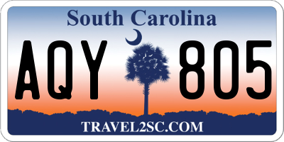 SC license plate AQY805