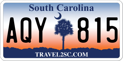 SC license plate AQY815
