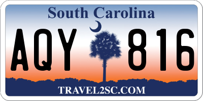 SC license plate AQY816