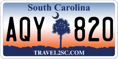 SC license plate AQY820