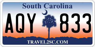 SC license plate AQY833