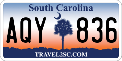 SC license plate AQY836