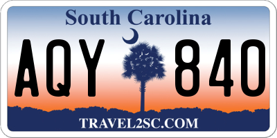 SC license plate AQY840