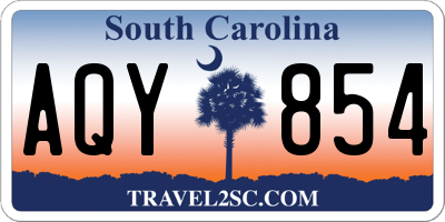 SC license plate AQY854
