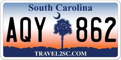 SC license plate AQY862