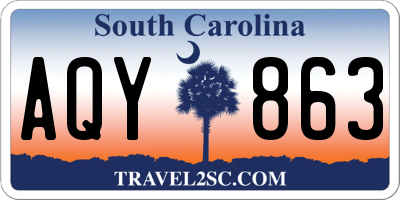 SC license plate AQY863