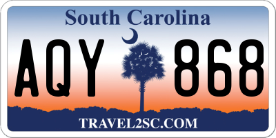 SC license plate AQY868