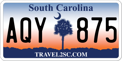 SC license plate AQY875