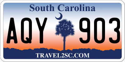 SC license plate AQY903