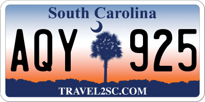 SC license plate AQY925