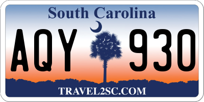 SC license plate AQY930
