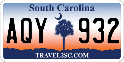 SC license plate AQY932