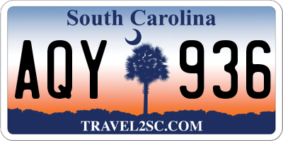 SC license plate AQY936