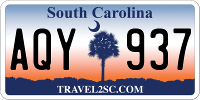 SC license plate AQY937