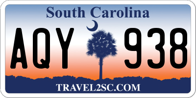 SC license plate AQY938