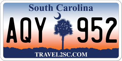SC license plate AQY952