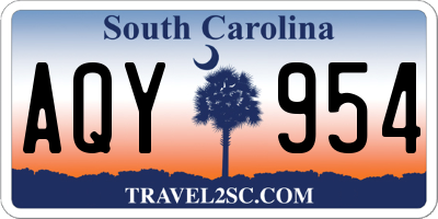 SC license plate AQY954