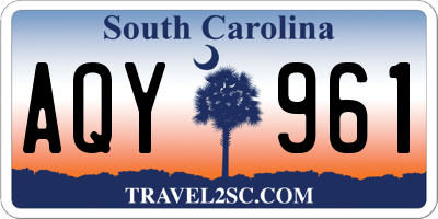 SC license plate AQY961