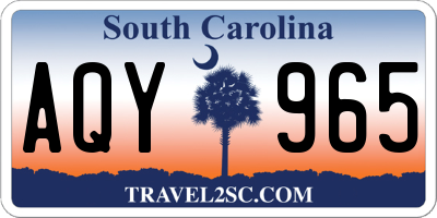 SC license plate AQY965