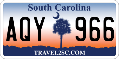 SC license plate AQY966