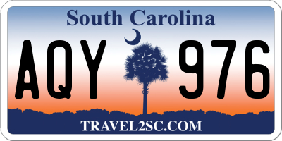SC license plate AQY976