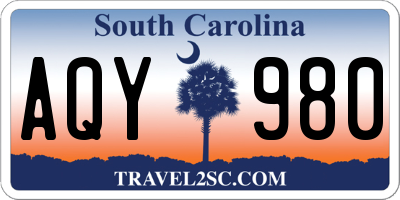 SC license plate AQY980